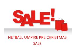 NETBALL UMPIRE END OF YEAR SALE